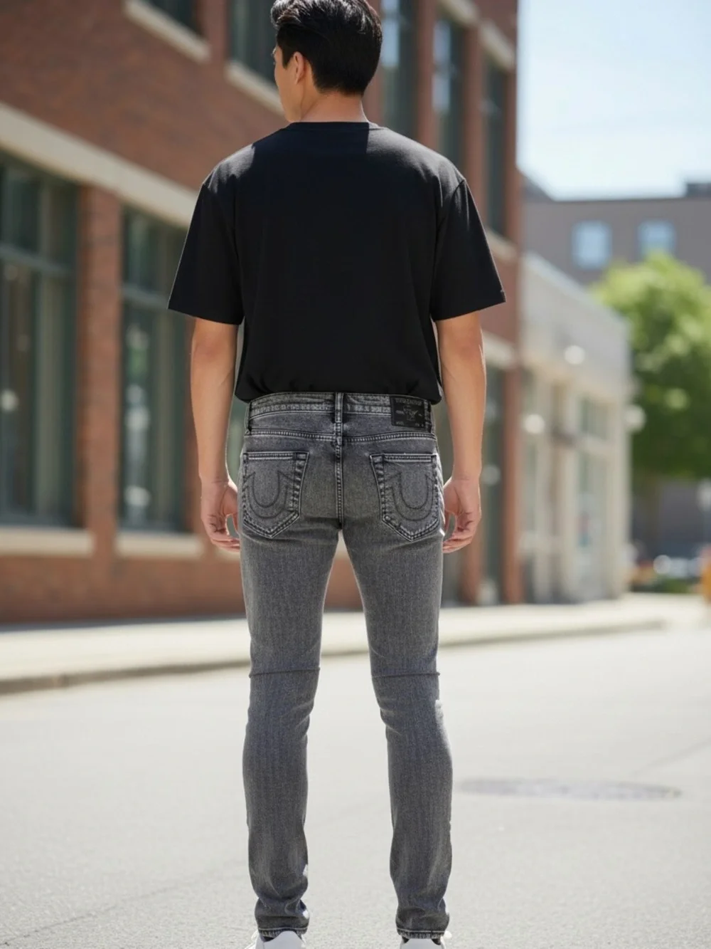 True Religion Rocco Relaxed Skinny Jeans Men’s 29x31  lGray Black